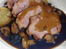 Rôti de porc sauce bleu