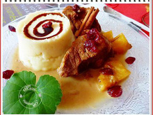 Épaule d'agneau, ananas et cranberries