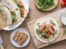 Piadine aux filets de thon marinés à la tomate séchée