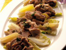 Tendrons de veau à la chicorée