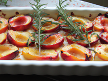Gratin de nectarines au romarin