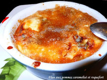 Flan de pommes caramélisées et Roquefort