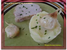 Rôti de porc cuit au lait et sa purée