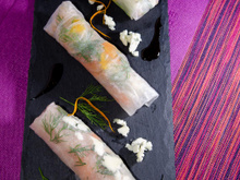 Rouleaux de Printemps au Roquefort et Saumon