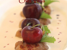 Gnocchis de cerise à la mélisse -  Soupe de Foie gras