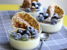 Pannacotta croustillante vanille et myrtilles