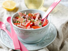 Salade de tomates cerise au jambon