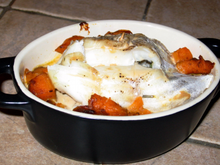 Filets de poisson sur lit de patate douce