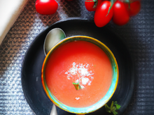 Soupe de tomates et sorbet citron