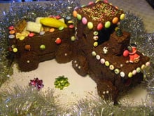 Train de pain  d'épices glacé au chocolat