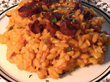 risotto de pâtes au chorizo
