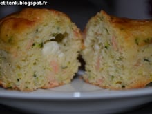 Mini cake courgette et saumon, feta