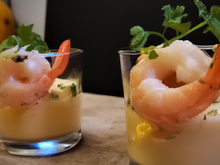 verrines de crevettes à la vanille