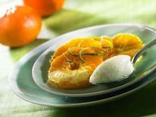 Mousse de chocolat blanc, chutney mandarine