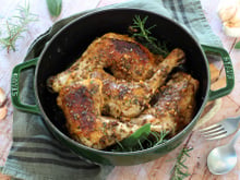 Cuisses de poulet aux herbes aromatiques et vinaigre de cidre