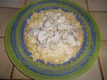 Pâtes aux escalopes champignons à la crème