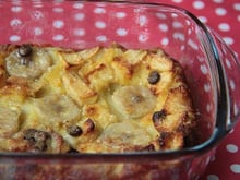 Clafoutis pomme, banane aux pépites de chocolat