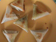 Samoussa aux lardons