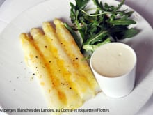 Asperges blanches des Landes au comté et roquette