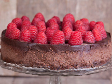 Fondant au chocolat noir et aux framboises