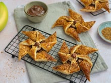 Hélices banane, pralin et pâte à tartiner