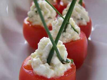 Tomates cerises au chèvre frais