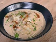 Ravioles vapeur au foie gras et aux champignons