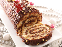 Bûche au nutella et à la mousse d'orange