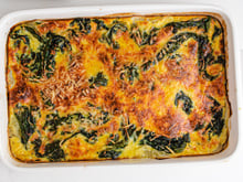 Gratin au blanc et vert de blette au jambon