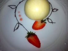 Dome chocolat blanc cœur de fraise