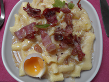 Pâtes aux œufs et lardons