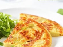 Crêpe épaisse aux pommes de terre, poireau et Boursin façon Chanciau