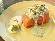 Saumon à la poire sauce Roquefort Papillon