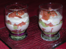 Verrines saumon avocat