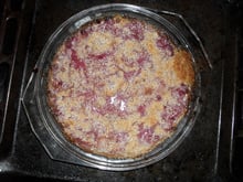 Tarte au flan et aux groseilles