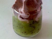 Verrine kiwi-choco