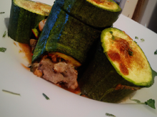 Courgette farcie au bœuf épicé