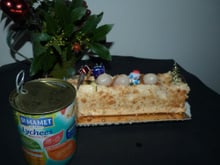 Bûche rapide à la noix de coco, crème de mangue et litchis