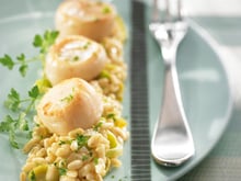 Ebly aux saint jacques et au poireau