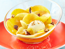 Pommes et mangues confites aux noix de pécan