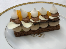 Sablé breton, crème de marron, marmelade mandarine