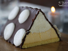 Bûche de Noël au chocolat blanc et aux fruits de la passion