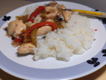 Riz au poulet et aux poivrons