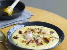 Soupe de maïs et céleri au miel de Fleurs