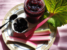Confiture de myrtilles et rhubarbe