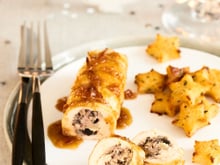 Filets de poulet fermier farcies aux champignons et foie gras
