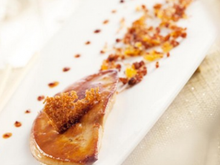 Foie gras poêlé et son crumble de Coings