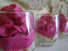 Mousse de betterave sur crème de thon