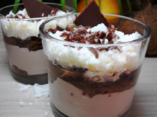 Verrines de cheesecake chocolat noix de coco