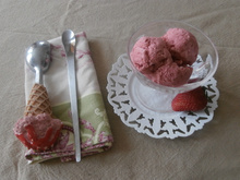 Glace à la fraise sans sorbetière